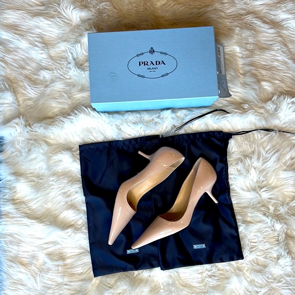PRADA NWB Nude Patent Leather Pumps